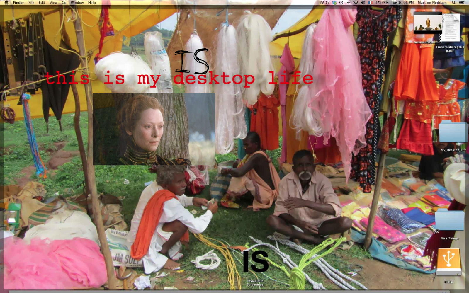 Martine Neddam, »My DesktopLife«, 2014, net-based artwork; website, languages: HTML, CSS, JavaScript, Python. Produced in the framework of project »Art on Your Screen« ©  VG Bild-Kunst, Bonn / ©  VG Bild-Kunst, Bonn My DesktopLife